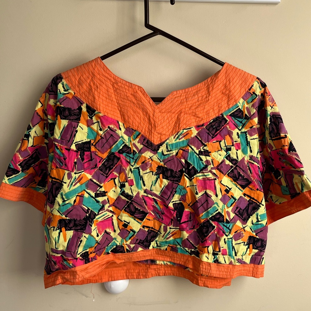 “African” fabric crop top